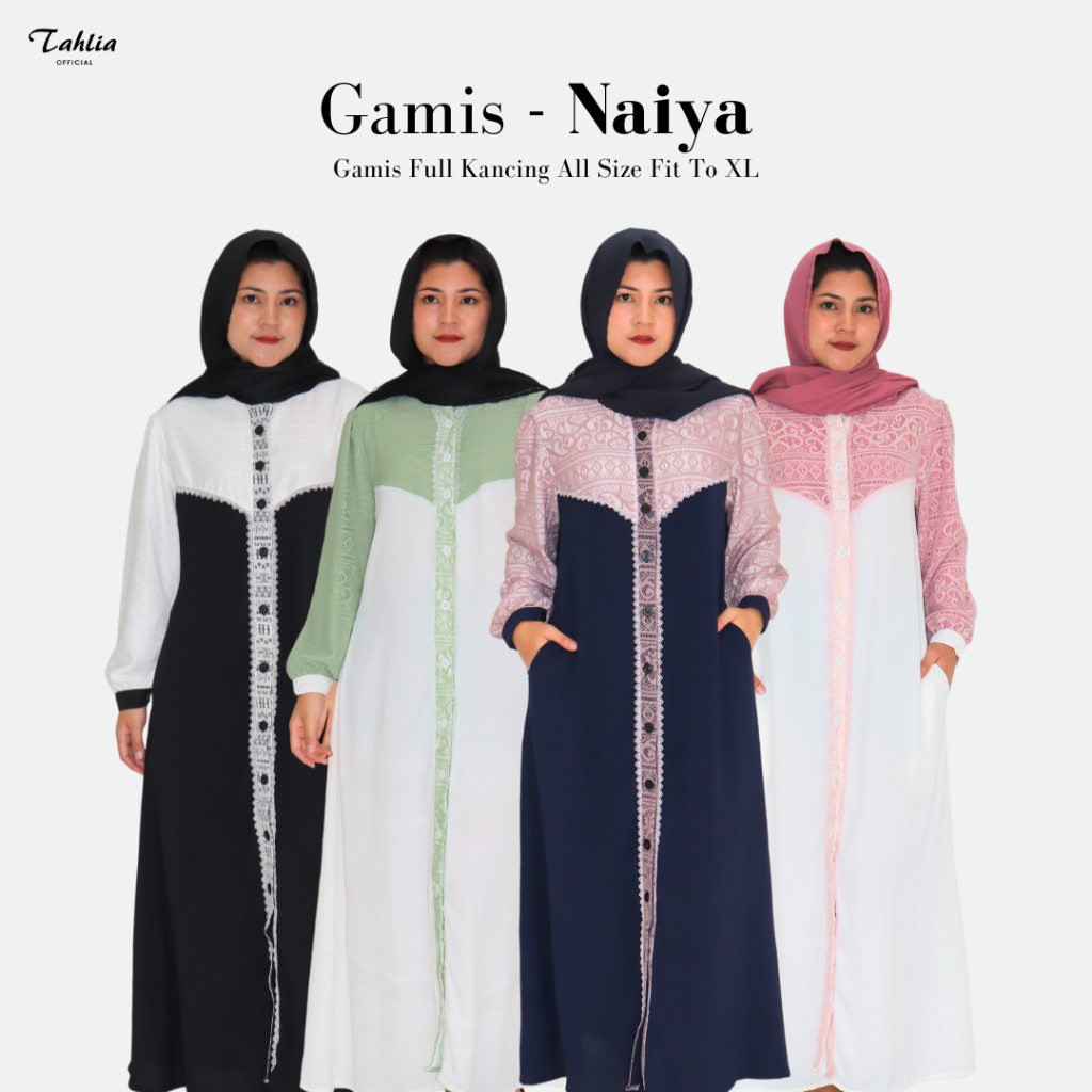 TAHLIA OFFICIAL - NAIYA TL-E0123 | Gamis Salur Bordir All Size Fit To L TL-E0123