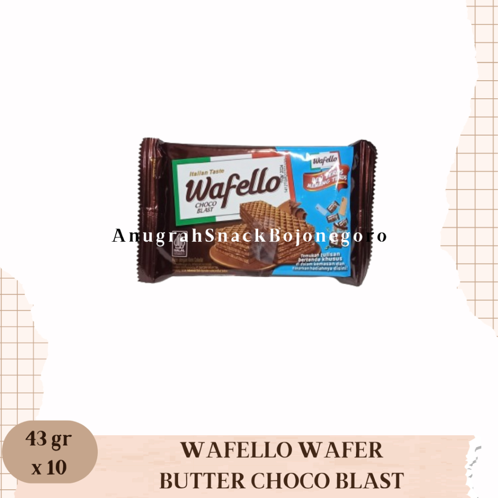 

Wafello Wafer Butter Choco Blast Pack 43gr x 10