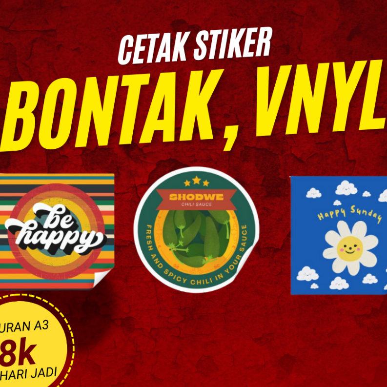 

Cetak Stiker Print Label A3+ Bontak VNYL