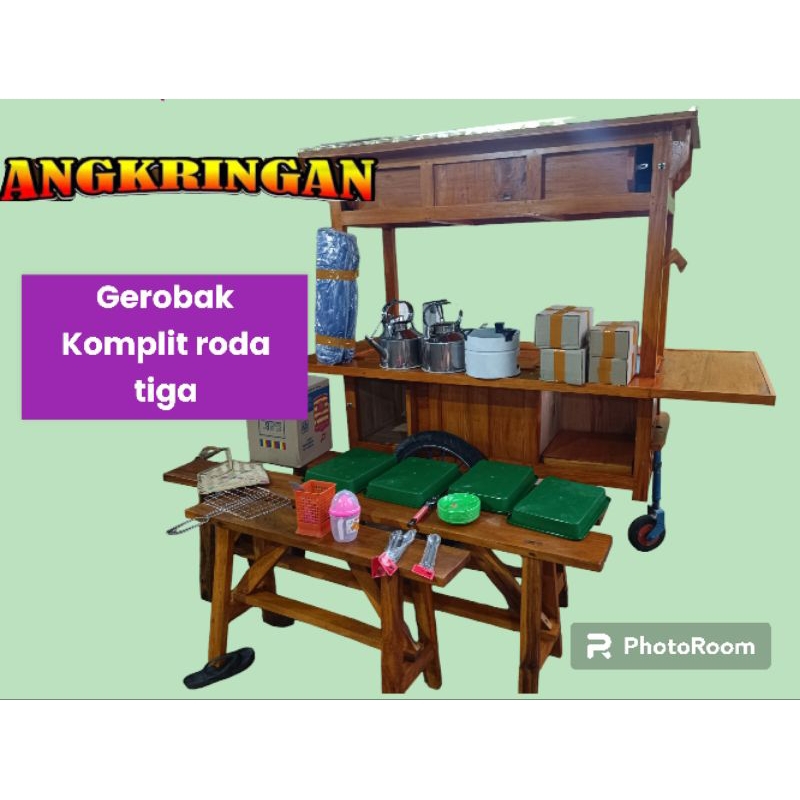 gerobak angkringan komplit roda tiga