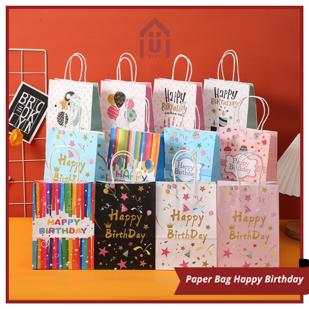 

UNISO - PAPER BAG HAPPY BIRTHDAY TAS HADIAH HAMPERS KERTAS KADO MOTIF ULANG TAHUN