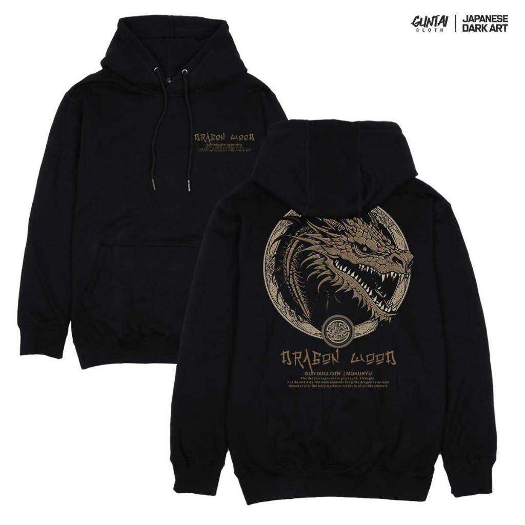Hoodie Premium Distro Jepang Hoodie Pria Original Japanese Art Guntai Cloth Dragon Wood