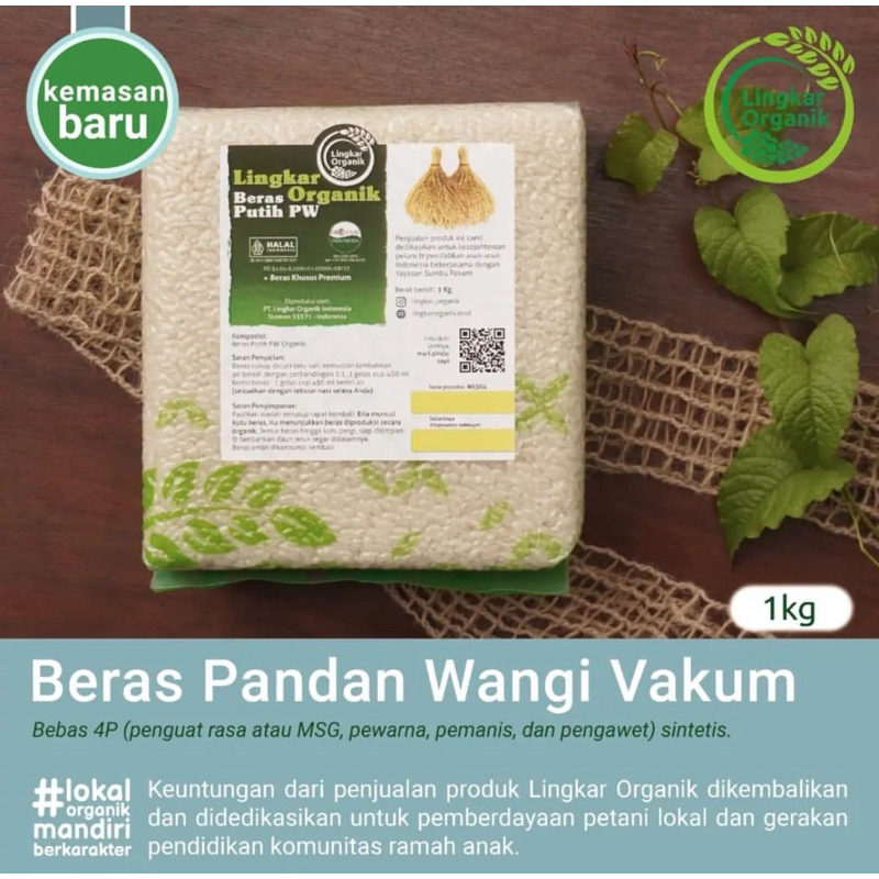 

Lingkar Organik Beras Putih Pandan Wangi 1kg
