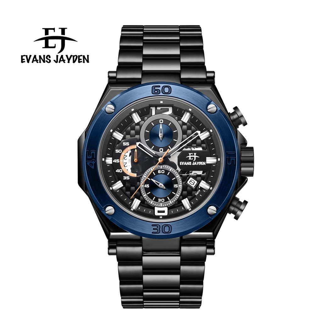 JAM TANGAN PRIA EVANS JAYDEN 9839 RANTAI ORIGINAL WATER RESIST CHRONO AKTIF