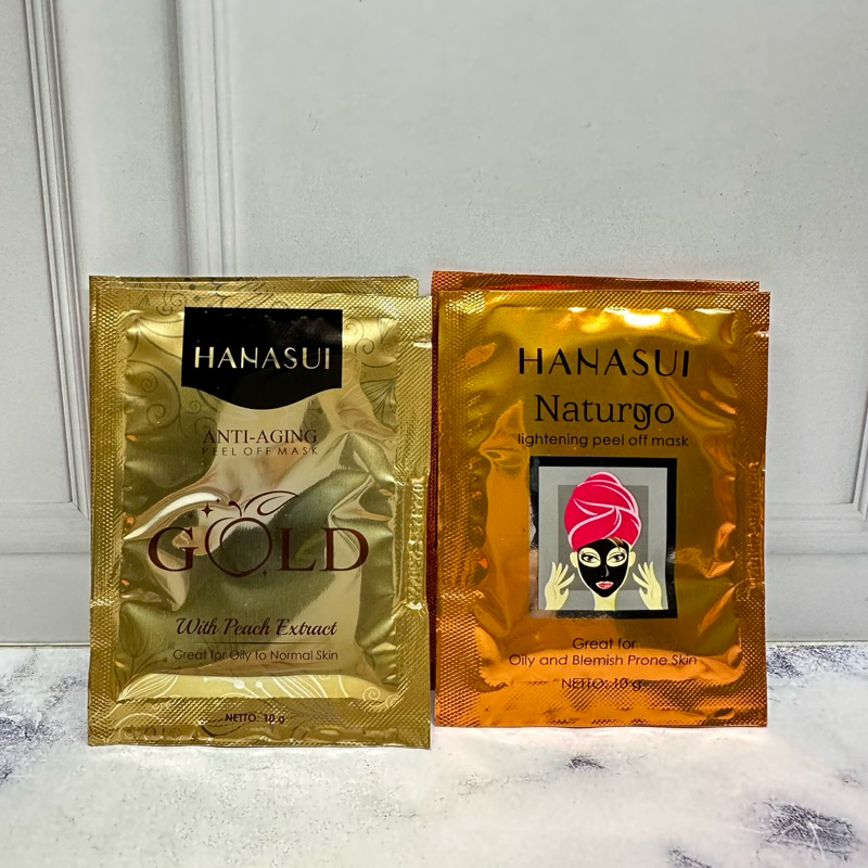 PER PCS MASKER HANASUI PEEL OFF GOLD/ ORANGE ( ECER )