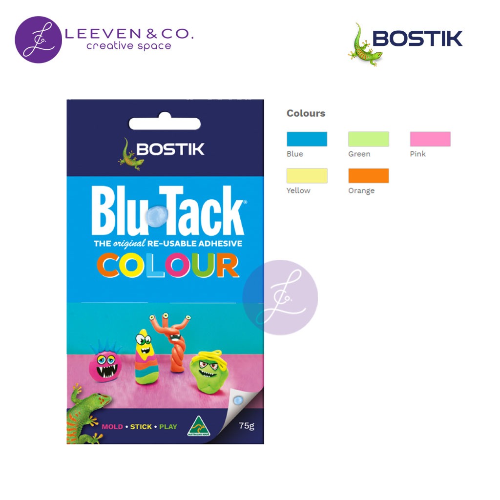 

BOSTIK BLU TACK REUSABLE ADHESIVE COLOUR 75G 5 COLOURS