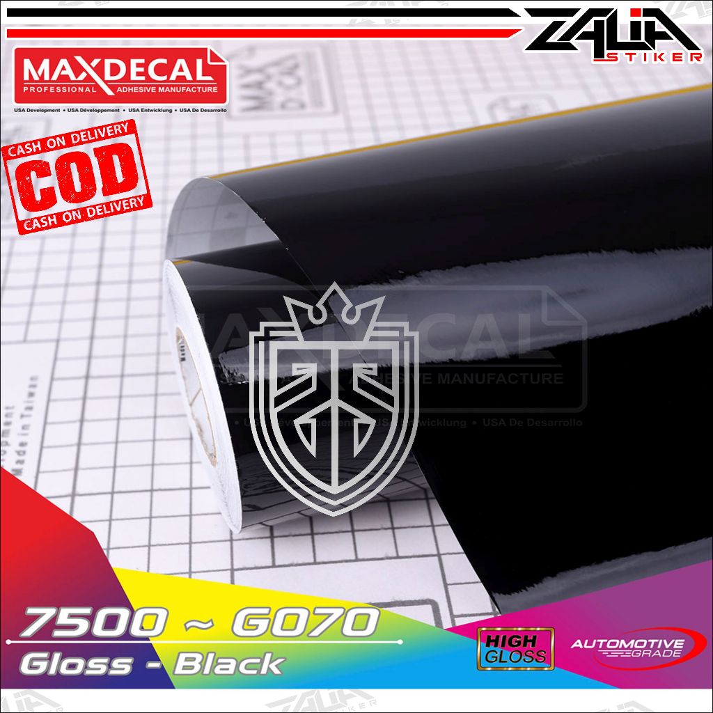 Skotlet Maxdecal  hitam Glossy  7500- G070/skotlet motor / skotlet mobil /skotlet aquarium /  Skotle