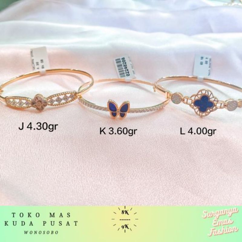 Gelang Pipa Bulat Dewasa Emas Asli 375%/8k