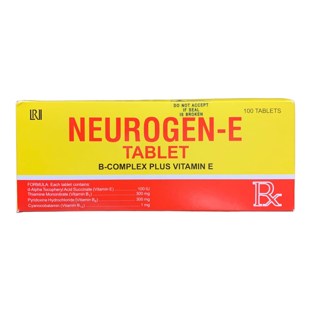 Neurogen E Tablet B-Complex Plus Vitamin E, 100 tablets - SINGAPORE