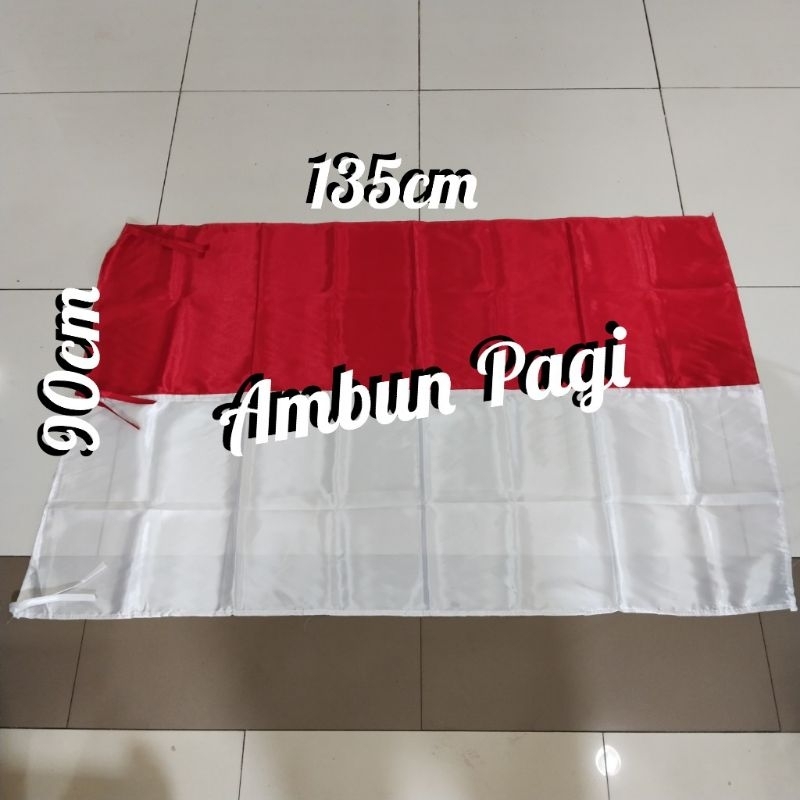 

best seller bendera merah putih bahan satin ukuran 90cm x 135cm ready stock