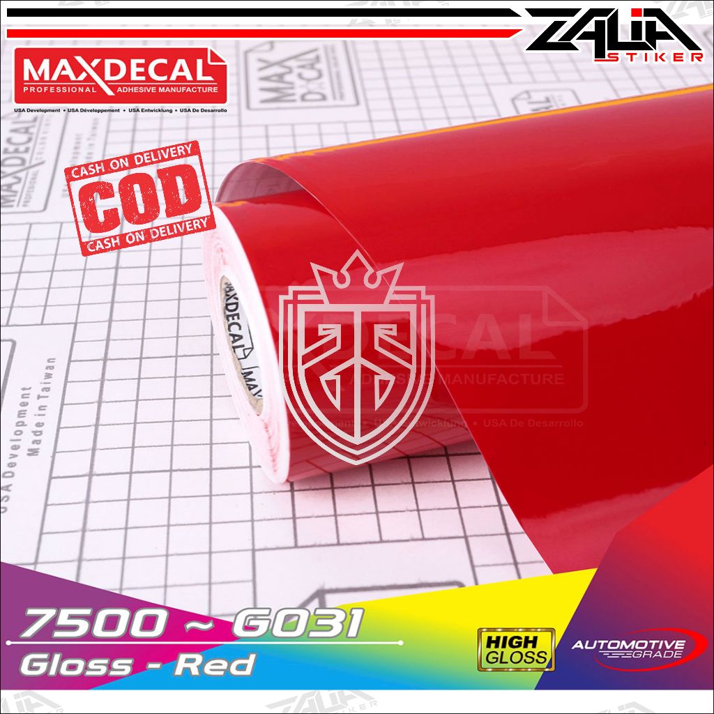 Skotlet Maxdecal  merah Glossy 7500- G031 /skotlet motor / skotlet mobil /skotlet aquarium /  Skotle
