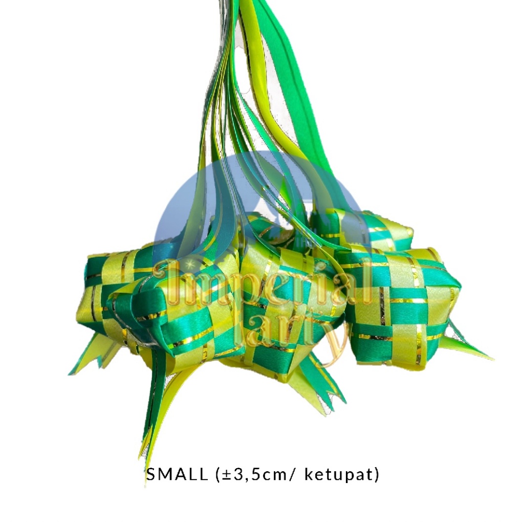 

Ketupat Pita Hias Lebaran Hijau Kuning Kecil 6 Pcs Diamond