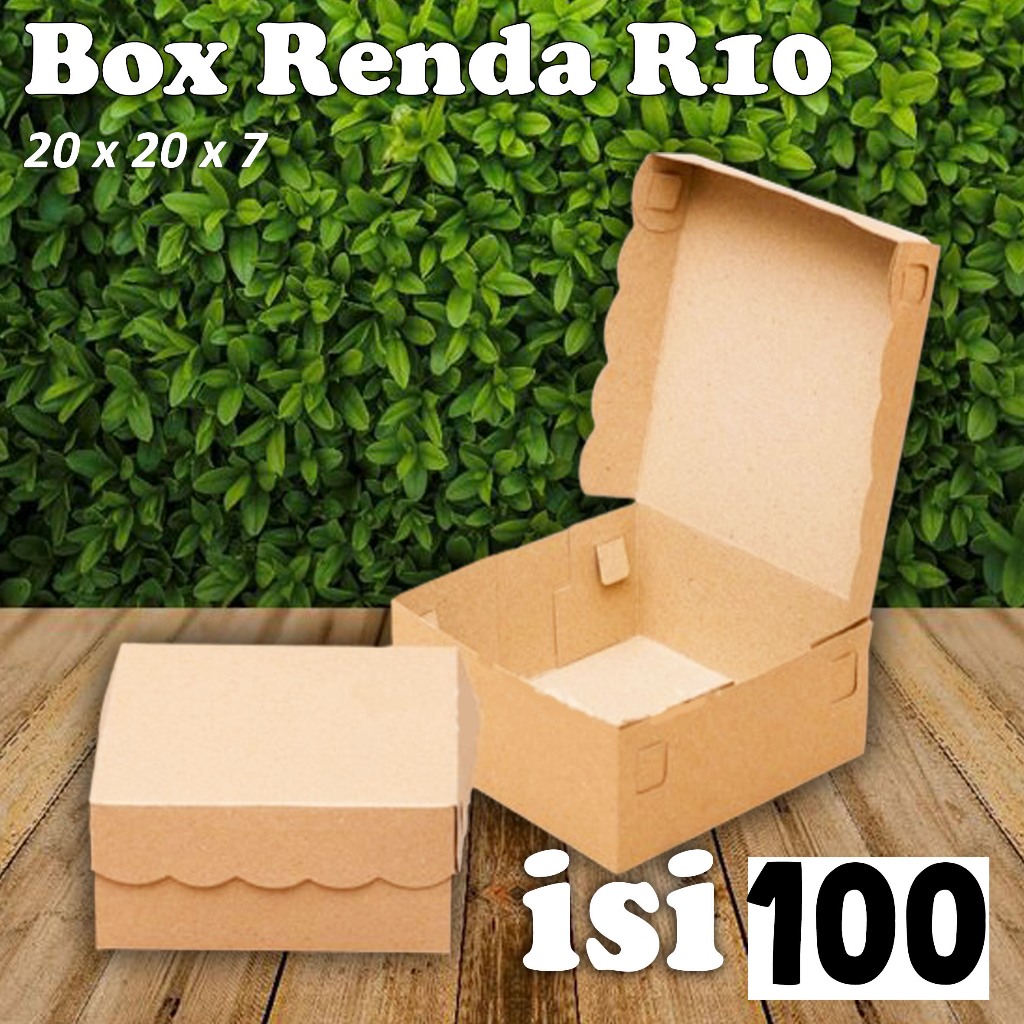 

Box Kraft 350 Renda Polos Kardus Kotak Nasi Catering Makanan R10 uk 20x20x7 (isi 100)