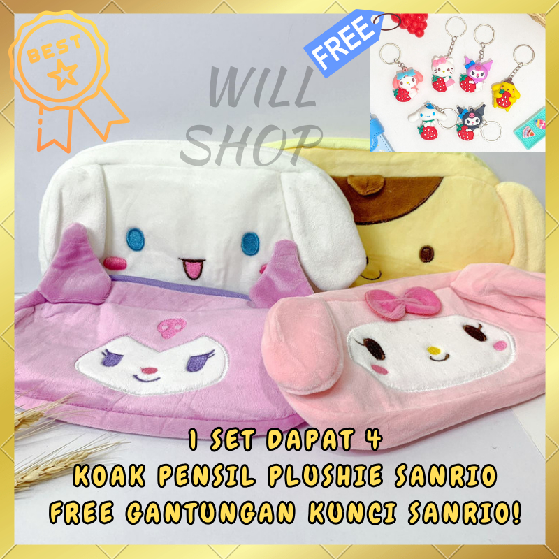 

1 SET DAPAT 4 KOTAK PENSIL KAIN SANRIO KUPING NONJOL / TEMPAT PENSIL TEPAK PLUSHIE BONEKA BULU PERLENGKAPAN ALAT TULIS ATK SEKOLAH KANTOR FREE / GRATIS / FREEBIES GANTUNGAN KUNCI SANRIO! BISA COD