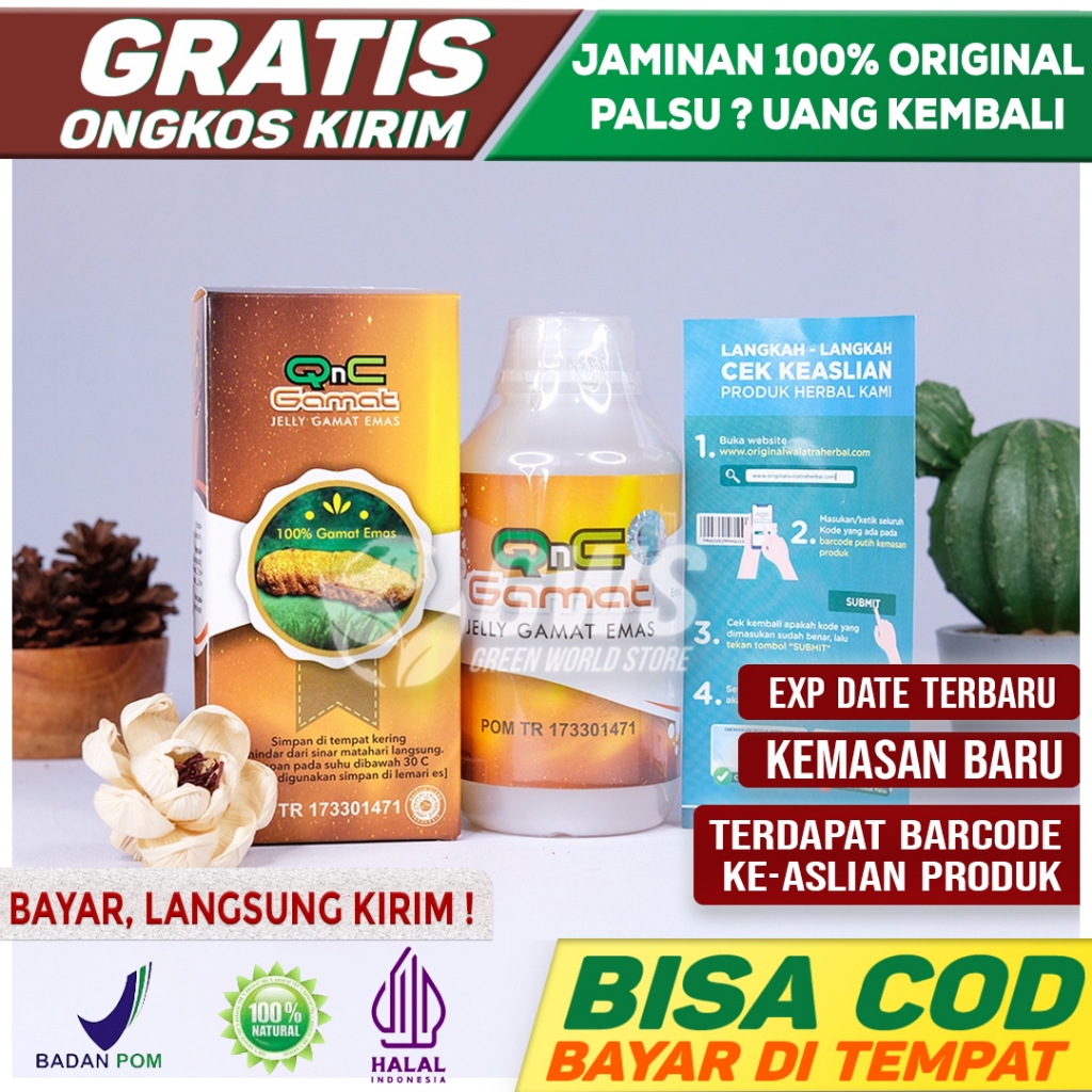 QNC JELLY GAMAT EMAS SOLO ORIGINAL - Q n C Jeli Gammat Gelly Gold BPOM HALAL Jawa Tengah Teripang