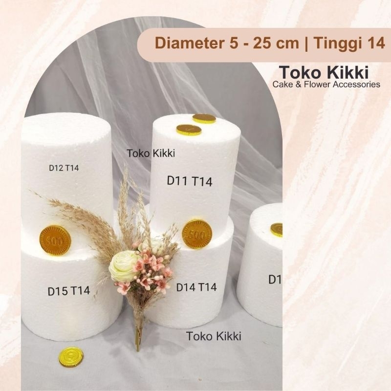 ( Banyak Uk ) T14 D5 - 15 cm Dummy Cake Styrofoam / Stereofoam - Kue Tart Ulang Tahun Birthday Bulat