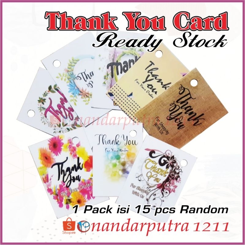 

(15pcs Random) Hangtag Thankyou/Thankyou Card