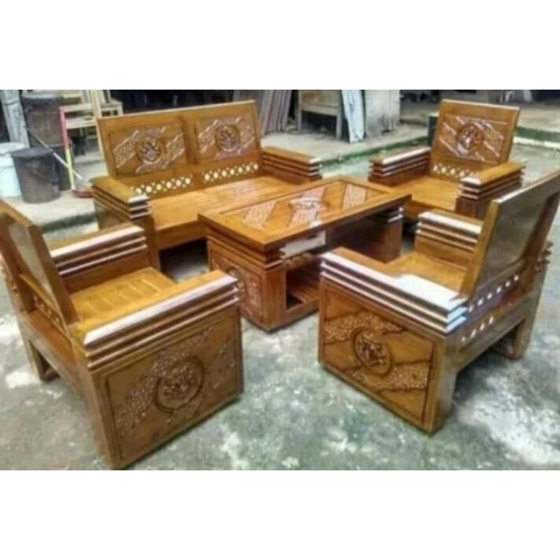 kursi tamu box kayu jati