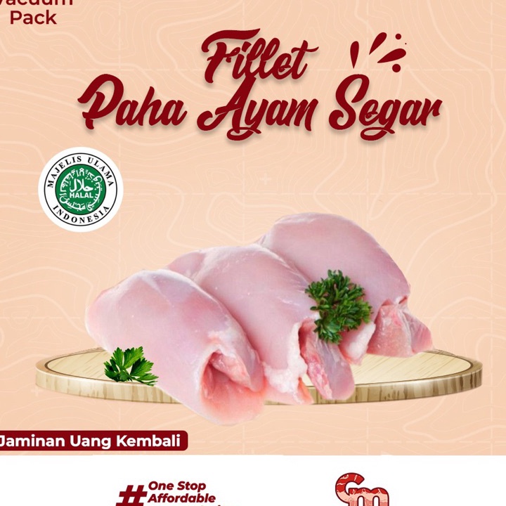

DiSkon Fillet Paha Ayam Segar Tanpa Kulit Fresh Boneless Chicken Thigh 1kg