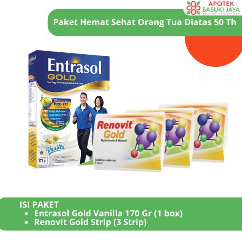 

paket hemat sehat orang tua diatas 50 tahun (entrasol GOLD 170 GR + renovit GOLD strip)
