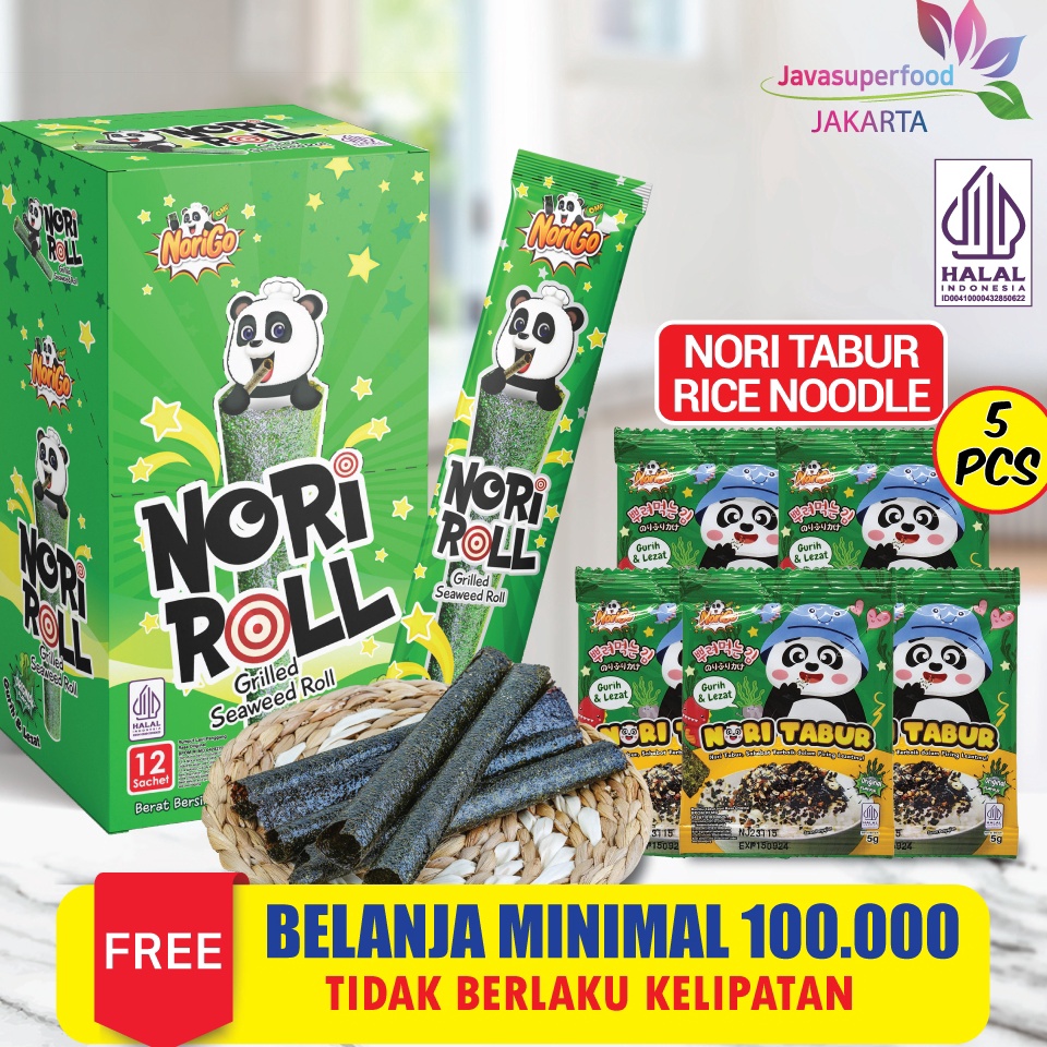 

READY STOK Snack Nori Roll Grilled Seaweed Roll 1 box isi 12Pcs Snack Rumput Laut 25g