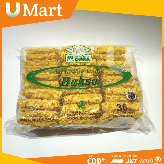 

FLASH SALE U Mart Mie Burung Dara isi 3 isi Lebih Banyak 96gr Mie Kering Baso