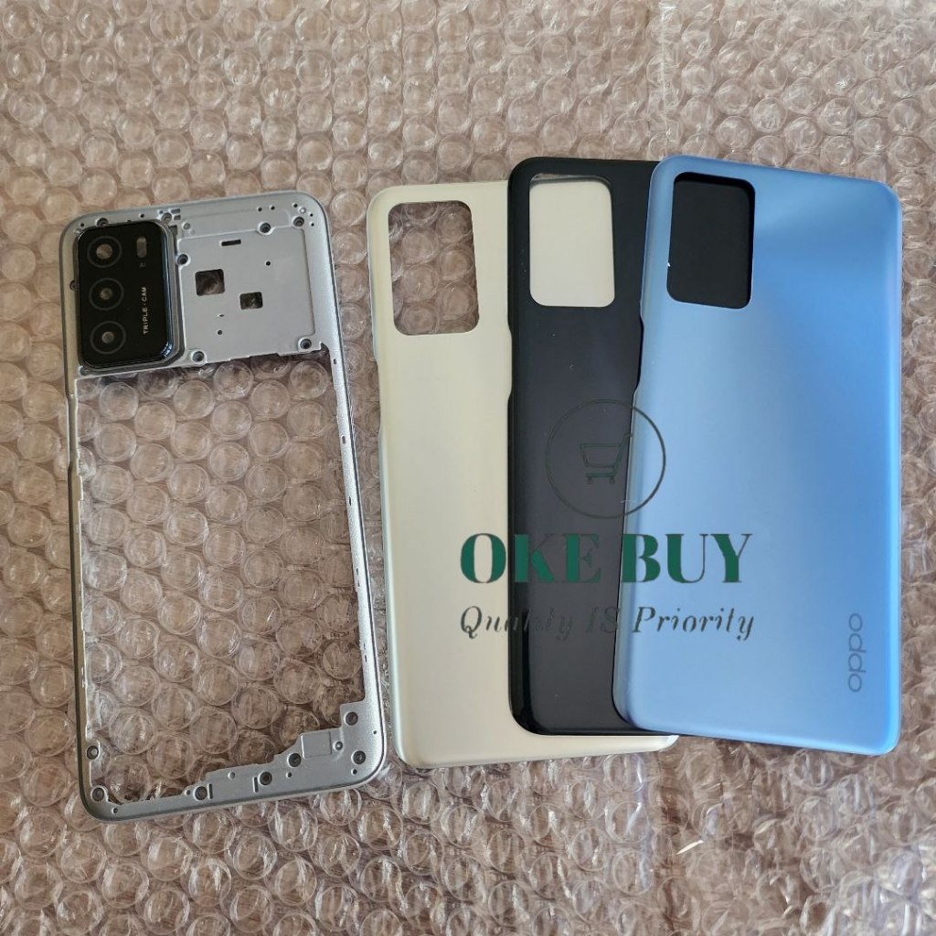 Backdoor Casing Tutup Belakang Hp Oppo A16 CPH2269 Bekdor Casing Kesing Opo A16 + Bazel Tulang Tenga