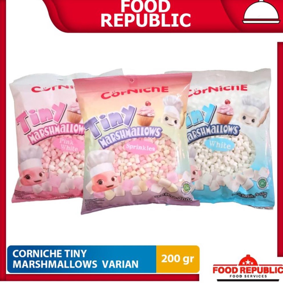 

READY STOK Corniche Tiny Marshmallows Mini 2 gr Marshmallow Kecil Halal Varian