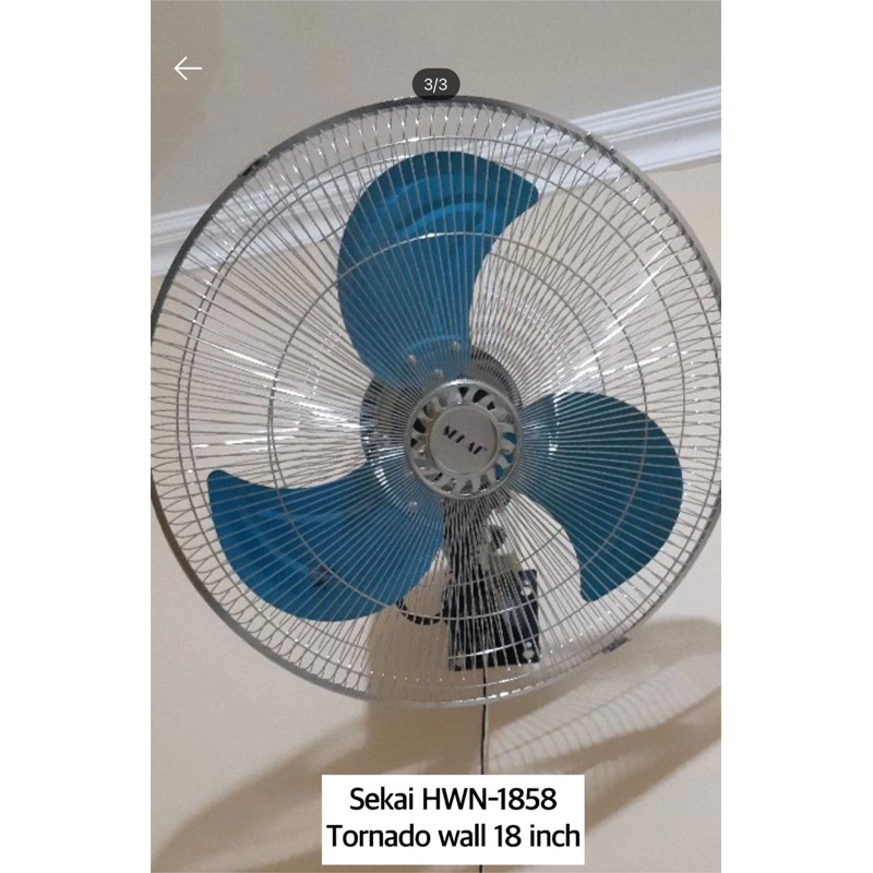 Wall fan tornado Sekai Besi HWN-1858 kipas angin dinding 18 inch. 2 tali tarikan