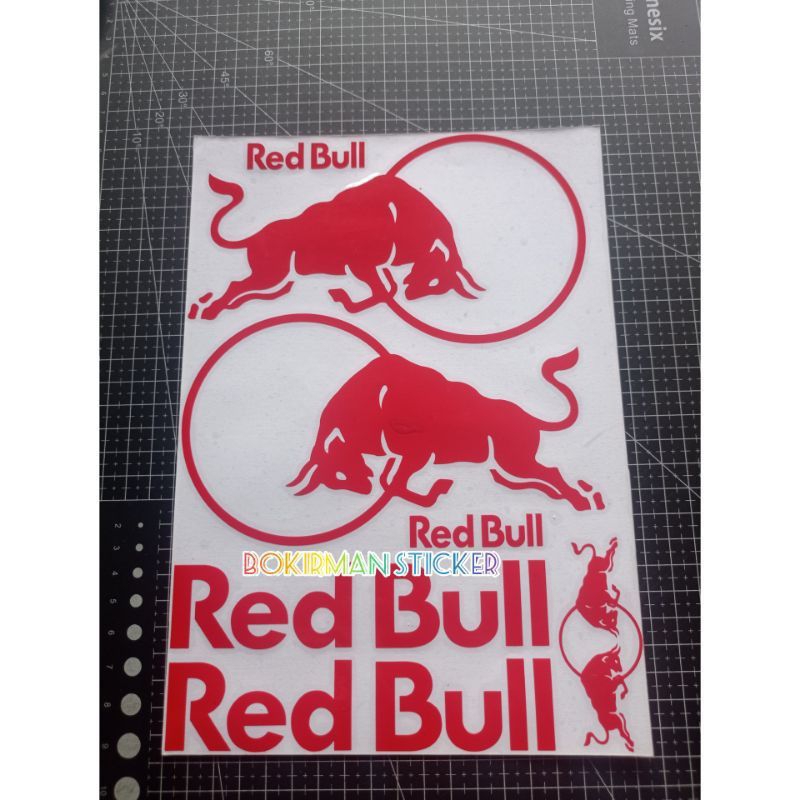 stiker  red bull, helm full face 1 pasang, full set, kanan dan kiri ( bukan helm )
