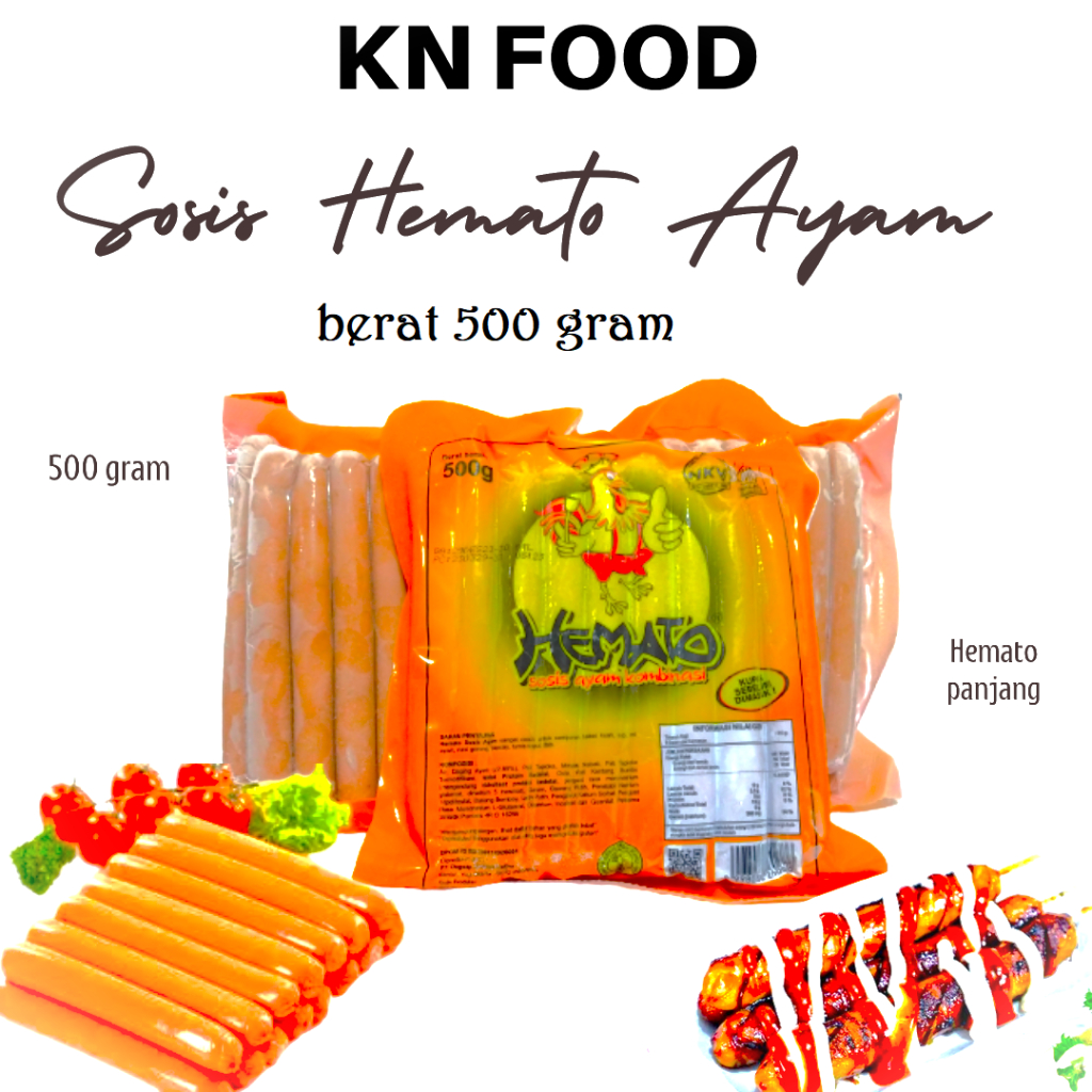 

SOSIS HEMATO - SOSIS AYAM 500 gram isi 15 pcs / Sosis Hemato Ayam