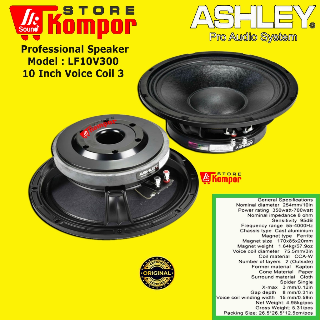 SPEAKER ASHLEY LF10V300 / LF10 V300 / LF10-V300 10INCH
