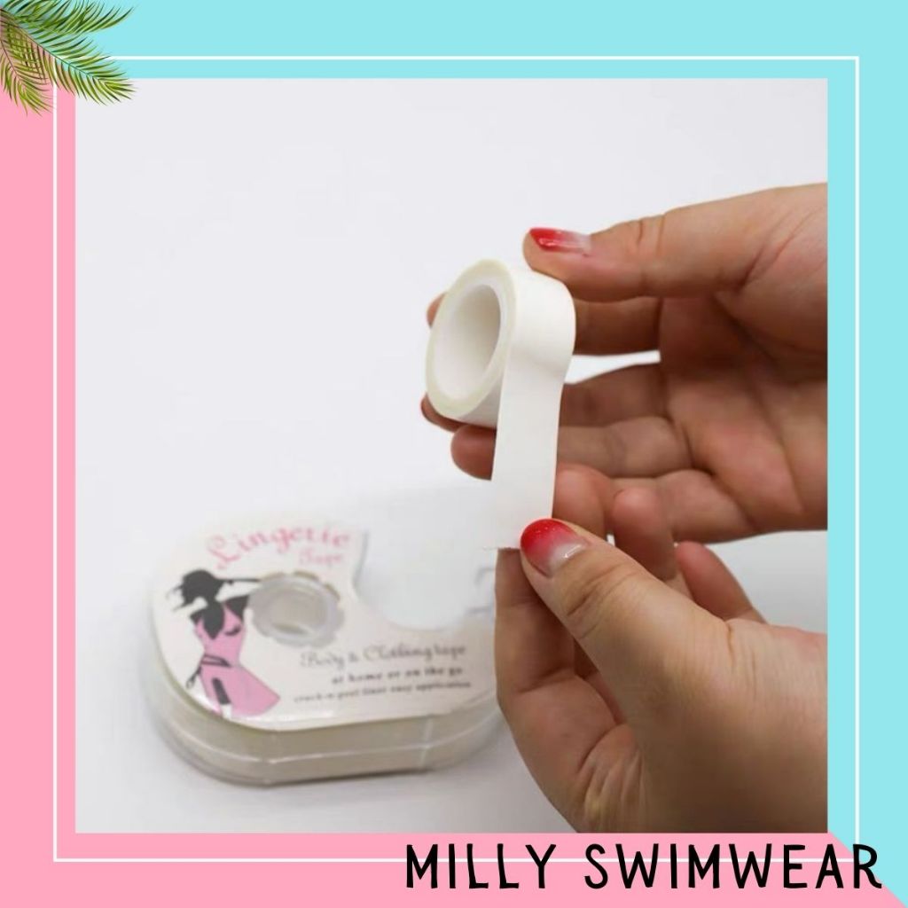 [Milly Swimwear] 4007 Swimsuit Body Tape Bening Lingerie Dress Baju V-Line Tape Invisible Body Tape 