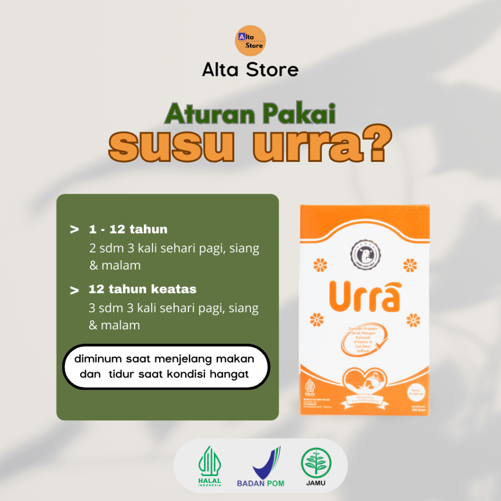

New // Susu Kambing Urra Penambah Berat Badan Dan Tinggi Anak 200 Gram Halal Bpom Makassar // 100%