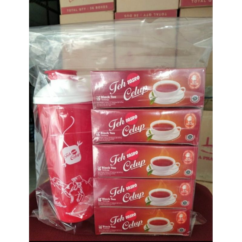 

1 Tumbler Cantik + 5 Kotak Teh Celup Sosro Blacktea isi 15 teabags MURAH