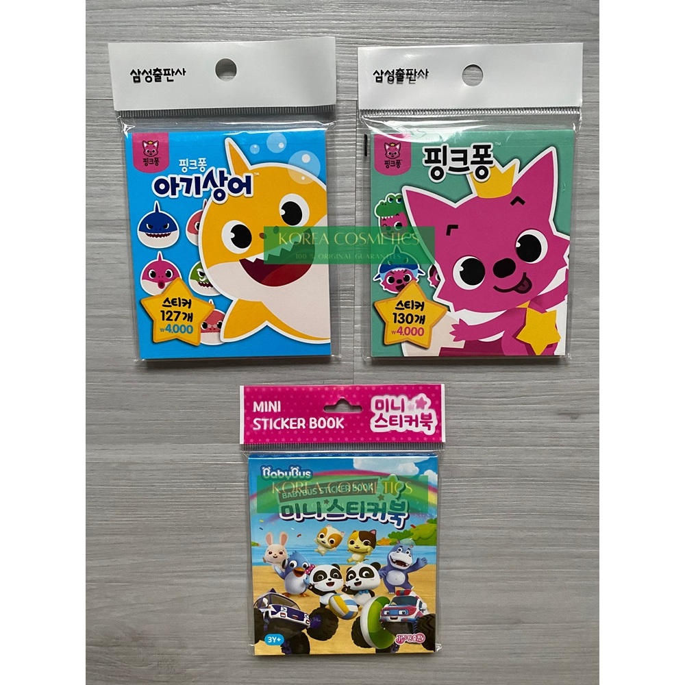 

Baby bus mini sticker book / pinkfong baby shark family sticker set Original korea