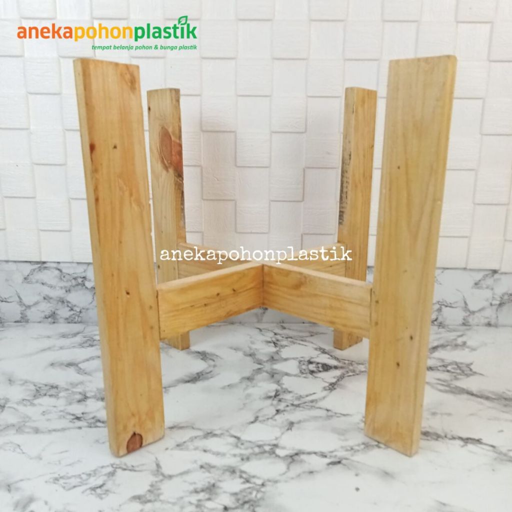 Standing Pot Kayu Kaki 4 Pajangan Dekorasi Rumah Aesthetic