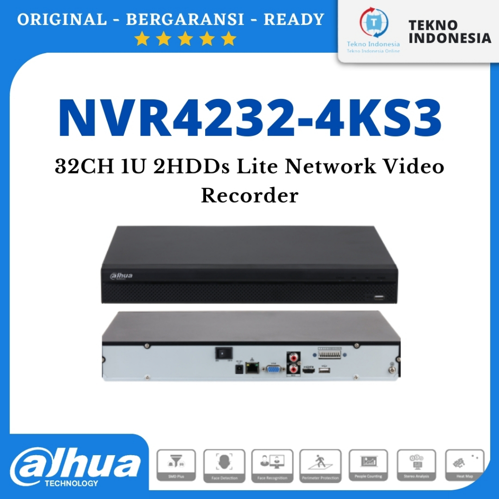 DAHUA NVR4232-4KS3 32 Channel 2 Slot HDD NVR IP Camera CCTV 32ch AI