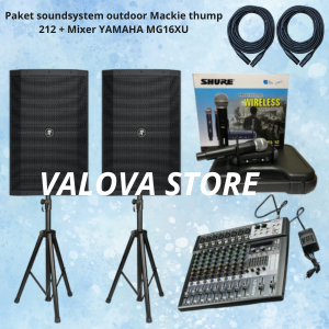 Paket 5 soundsystem outdoor Mackie thump 212 + Mixer Ashley AX8N
