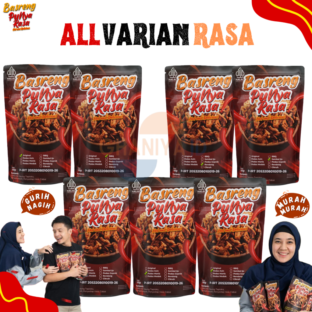 

Basreng Punya Rasa All Variant Bumbu Melimpah Dengan Ekstra Daun Jeruk dan Cabai Asli