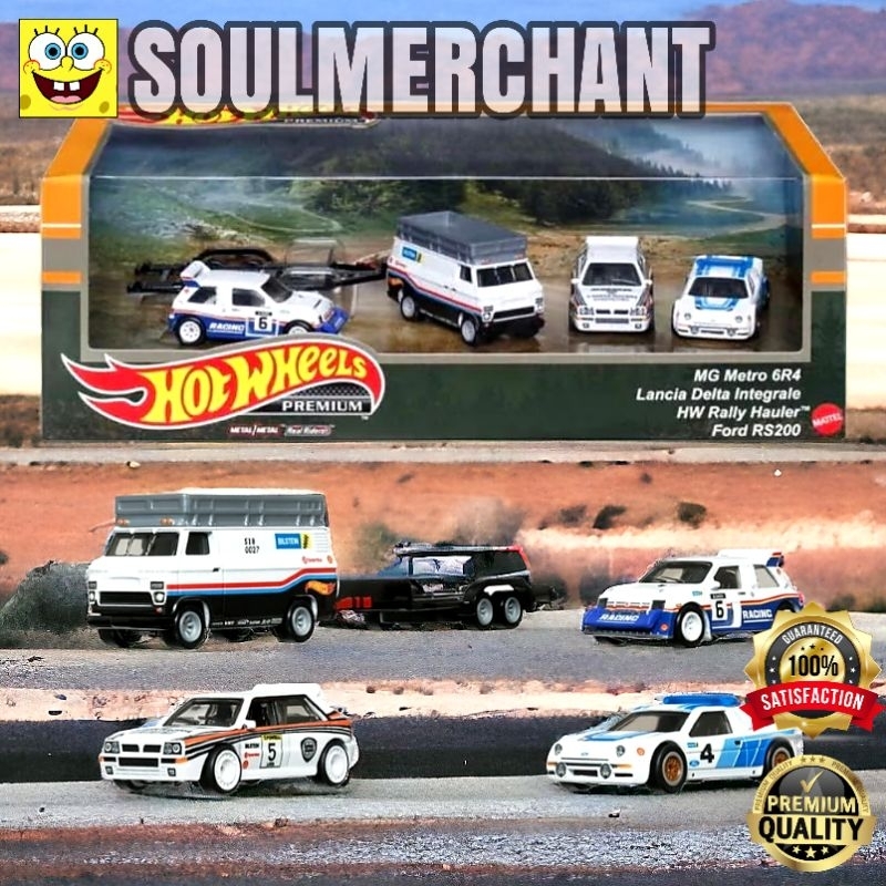 Hot Wheels Diorama Rally Legend Set MG Metro Lancia Delta Hauler Ford Premium