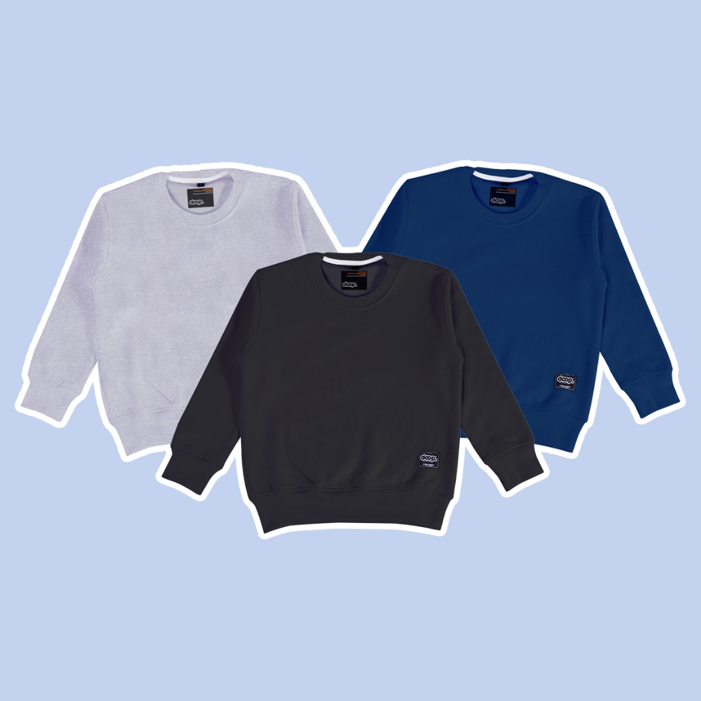 SWEATER ANAK POLOS LAKI LAKI WANITA SWEATER CREWNECK POLOS POLOSAN LENGAN PANJANG OBLONG SWEATER POL