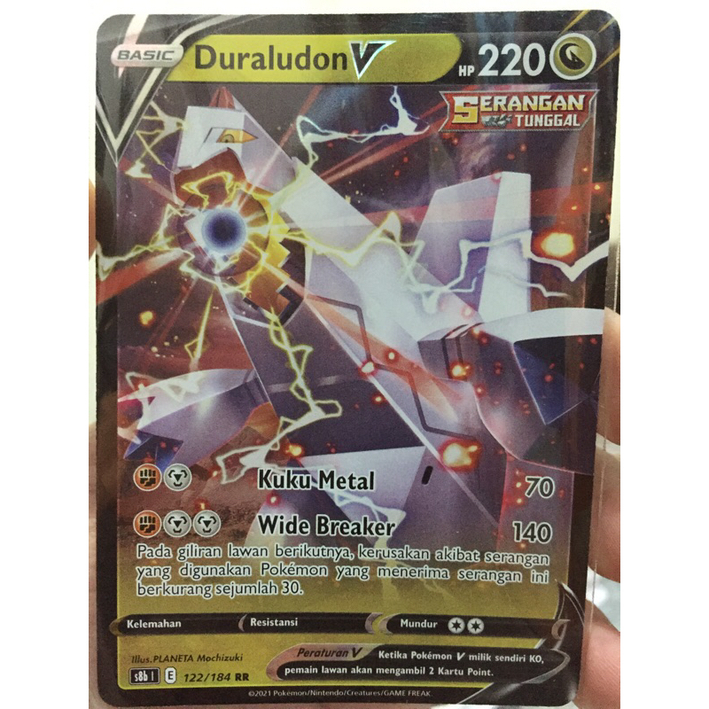 KARTU POKEMON DURALUDON V RR INDONESIA HOLO ELEMEN NAGA