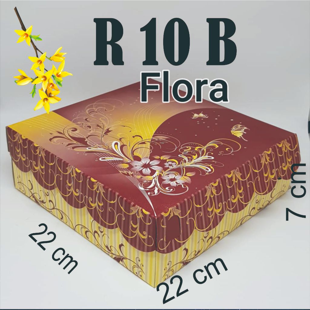 

R10B 310 gr renda 22 x 22 CETAK FLORA/Kardus/Kerdus/Dos Nasi Makanan Kue