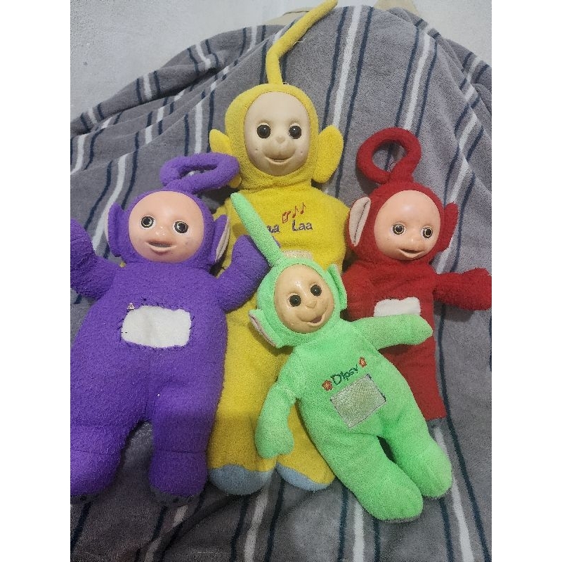 1 Set Boneka Teletubies [3 size S, 1 size L bentuk tas] (Preloved / Bekas)