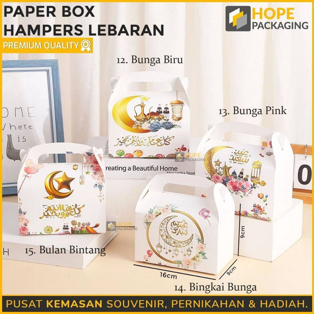 

Paper Box Packaging Kotak Kue Lebaran / Kotak Hampers Lebaran / Dus Kue Kering Lebaran / Gift Box Eid Mubarak / Goodie Bag