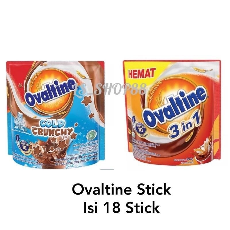 

OVALTINE Chocolate 3 in 1 (18 sticks @33g), OVALTINE COLD CRUNCHY (18 sticks @33g) #OVALTINE MALAYSIA #OVALTINE THAILAND