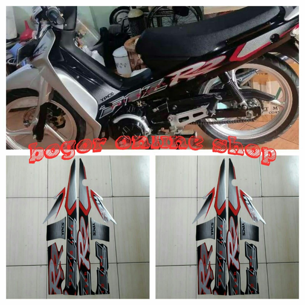 sticker body lis motor f1zr 2001 hitam silver