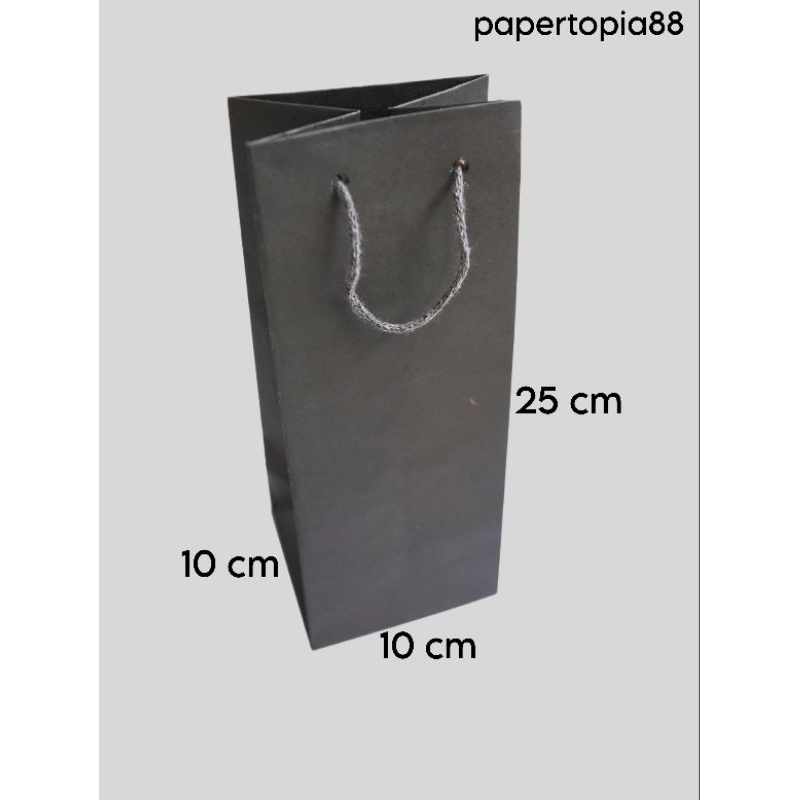 

Paper bag P10 x L10 x T25 BOTOL MINUMAN HITAM POLOS