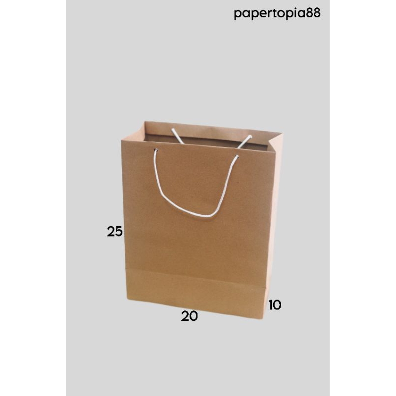 

Paper bag P20 x L10 x T25 COKLAT POLOS UNTUK SOUVENIR